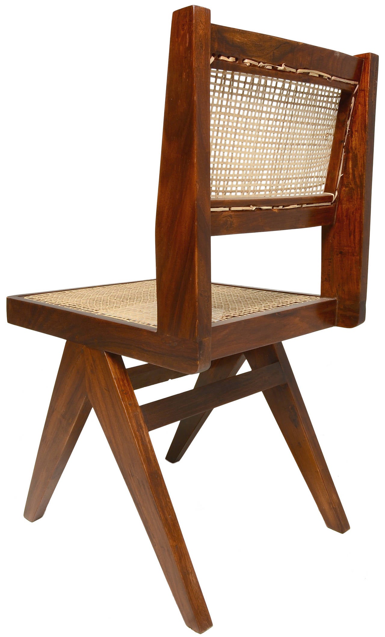 Mid-20th Century Extraordinary Set of Ten Pierre Jeanneret Armless Dining Chairs