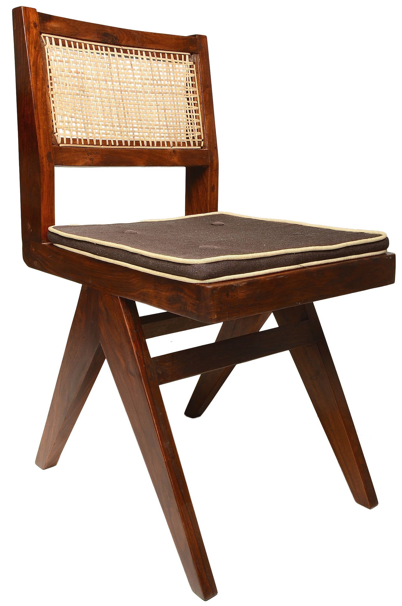 Extraordinary Set of Ten Pierre Jeanneret Armless Dining ...