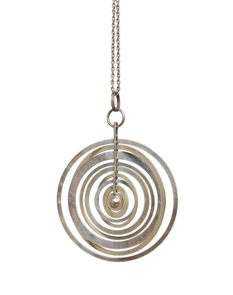 Large Tapio Wirkkala Hopeakuu Pendant and Chain