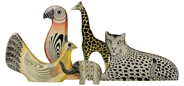 A collection of five lucite animals by Brazilian artist Abraham Palatnik created in the 1960's.

An instant collection.  A beautiful grouping that would look incredible on a table, shelf, console....