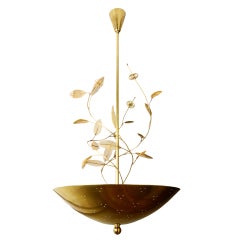 Large Paavo Tynell Chandelier with Floretes, Branches, and Leaves