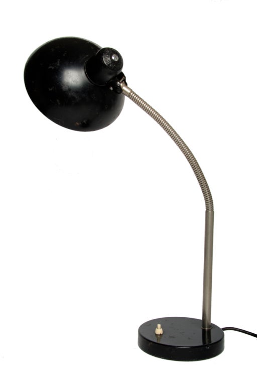 A great adjustable gooseneck table lamp by Christian Dell for Kaiser Idell.