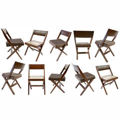 Set of Ten Library Chairs from Chandigarh by Jeanneret *6 on hold * 4 available