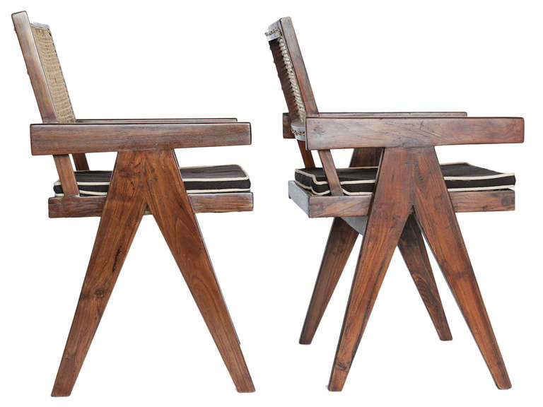 Pair of Pierre Jeanneret V-Leg Chairs