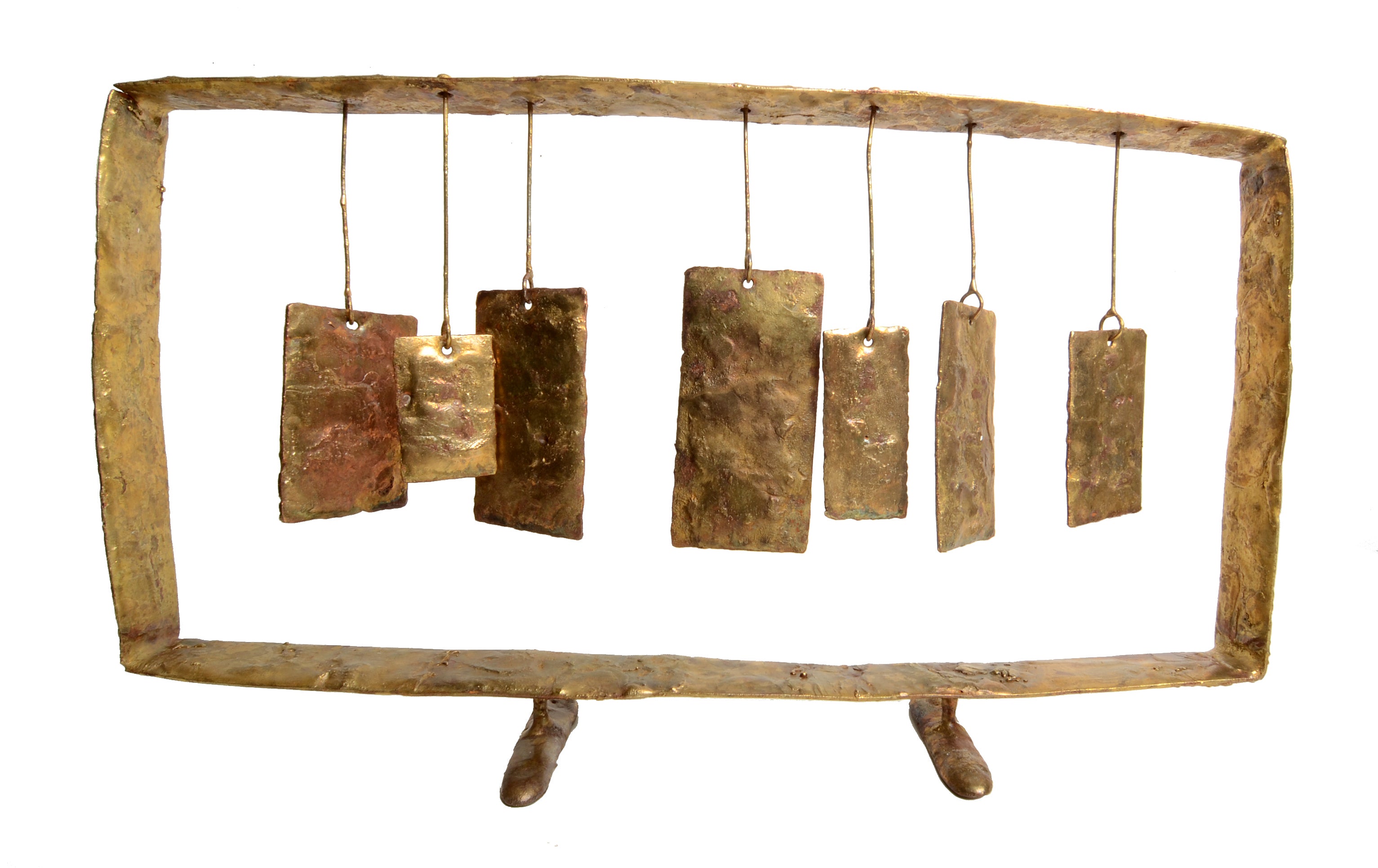 Harry Bertoia brass coated hanging gongs