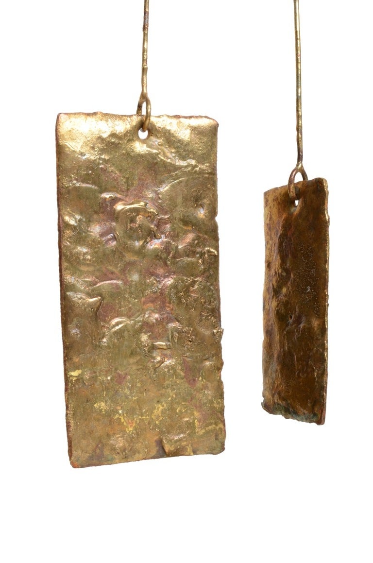 Mid-Century Modern Harry Bertoia brass coated hanging gongs