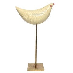 Bitossi Ceramic Bird on Brass Base