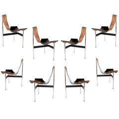 Incredible set of 8 Katavolos "T" dining chairs .