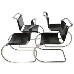 Set of Four Ludwig MIes van der Rohe MR armless sidechairs