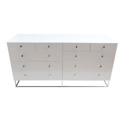 White lacquered Milo Baughman Chest of Drawers