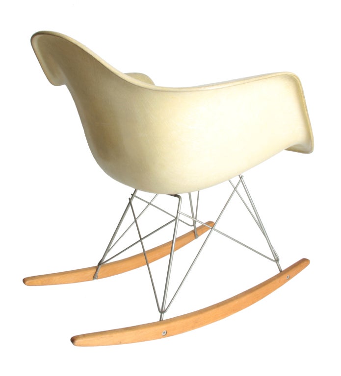 Mid-20th Century Eames parchment  Herman Miller / Zenith rocker ca. 1951