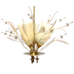 Paavo Tynell Finnish Brass Chandelier for Taito Oy