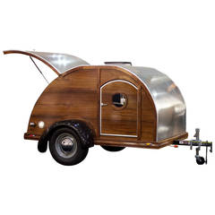 Retro Style Walnut or Mahogany Teardrop Trailer