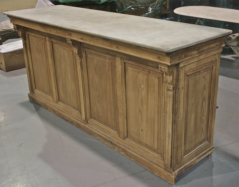 19th C. French Pine Shop Counter With Drawers In Good Condition In Nashville, TN