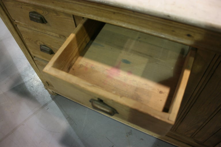 19th C. French Pine Shop Counter With Drawers 1