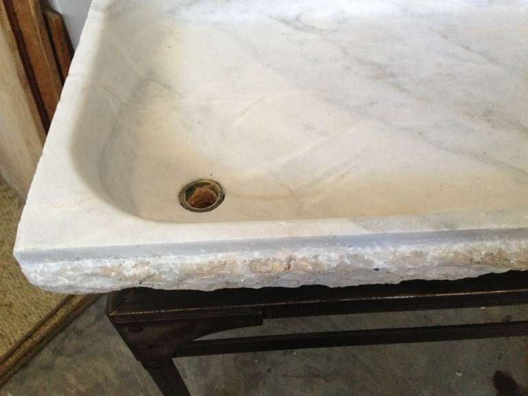 19th Century 19th C French Carved Marble sink