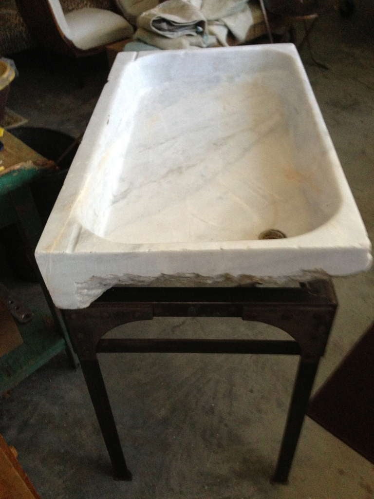 19th C French Carved Marble sink 1