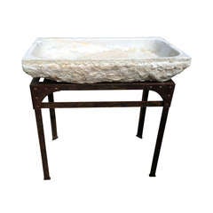 19th C French Carved Marble sink
