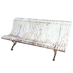 19thc French Iron Garden Bench 6