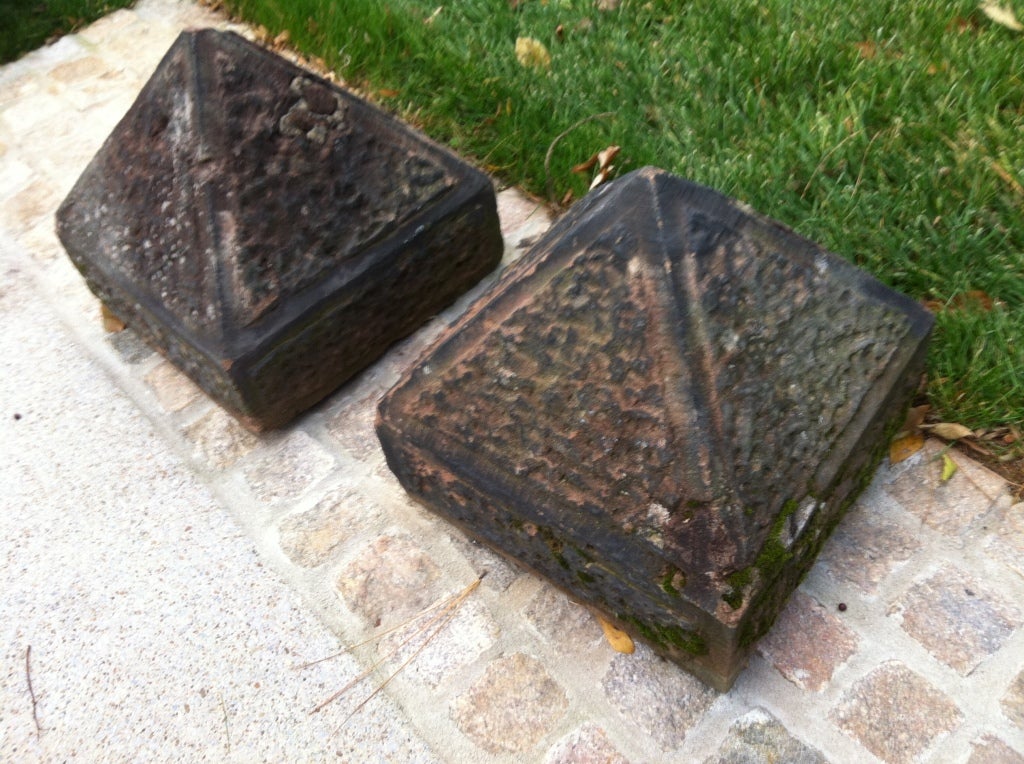 19thc English terra cotta finials