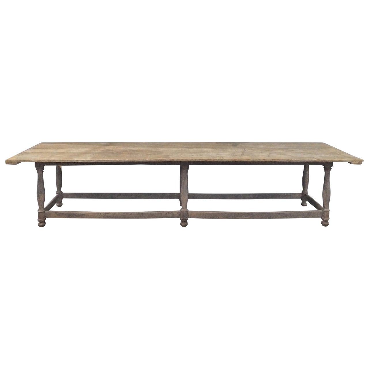 Large 19th Century French Gray Refectory Table