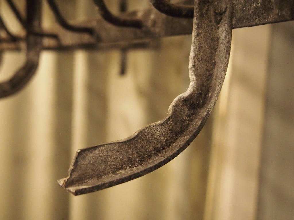 Iron 19th century Large French iron wine bottle rack