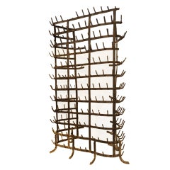 19th century Large French iron wine bottle rack