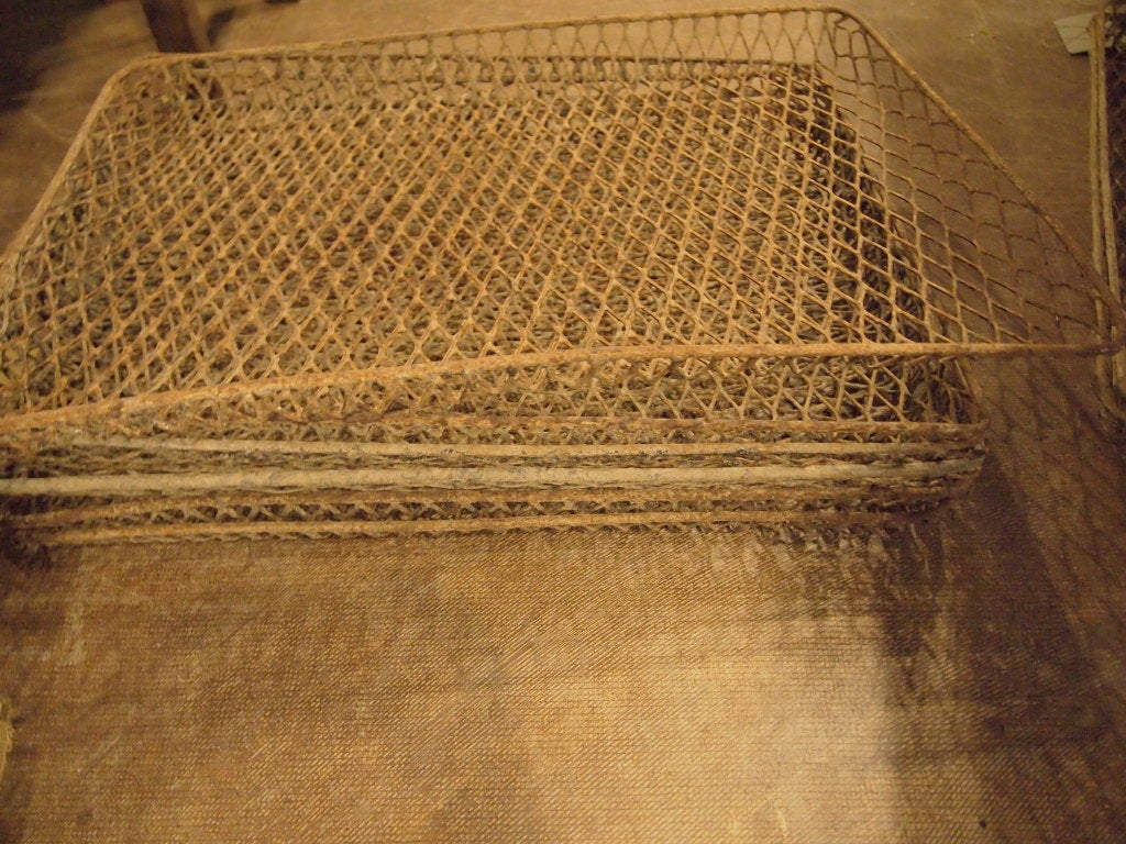 Folk Art Antique French Wire factory trays