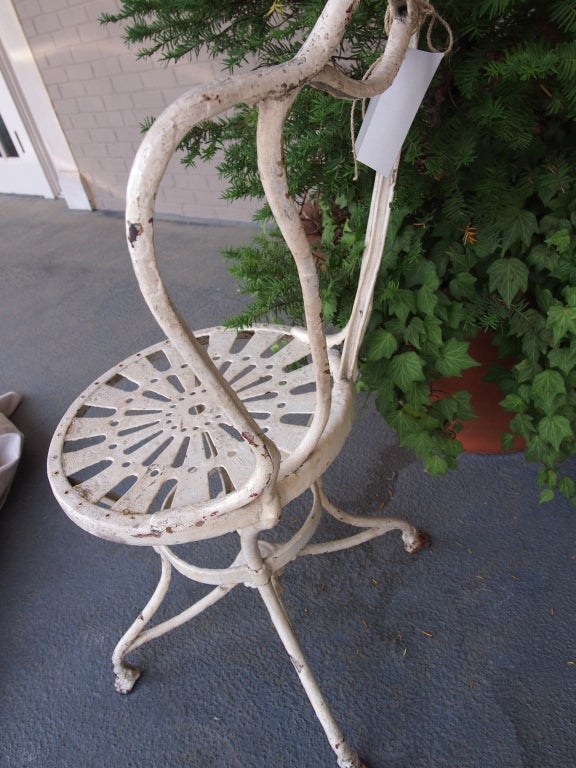 19th Century 19th century French iron garden chair For Sale