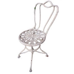 Antique 19th century French iron garden chair