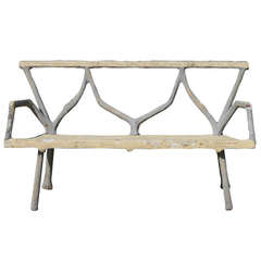 French Faux Bois Bench