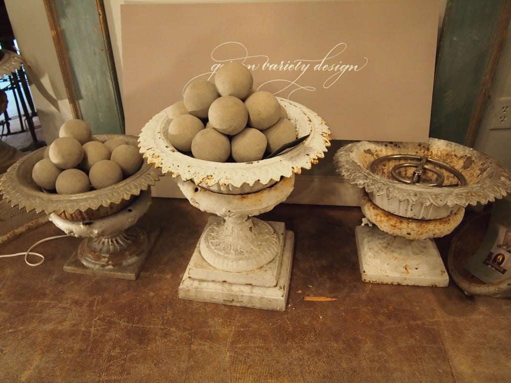 "Gardenfire" - 19th  garden urn made into gas fireplace insert