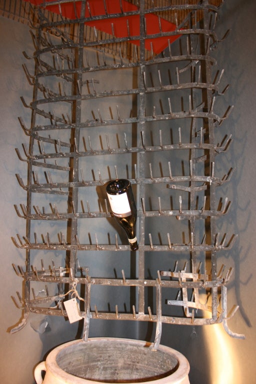 19th century Large French iron wine bottle rack In Good Condition In Nashville, TN