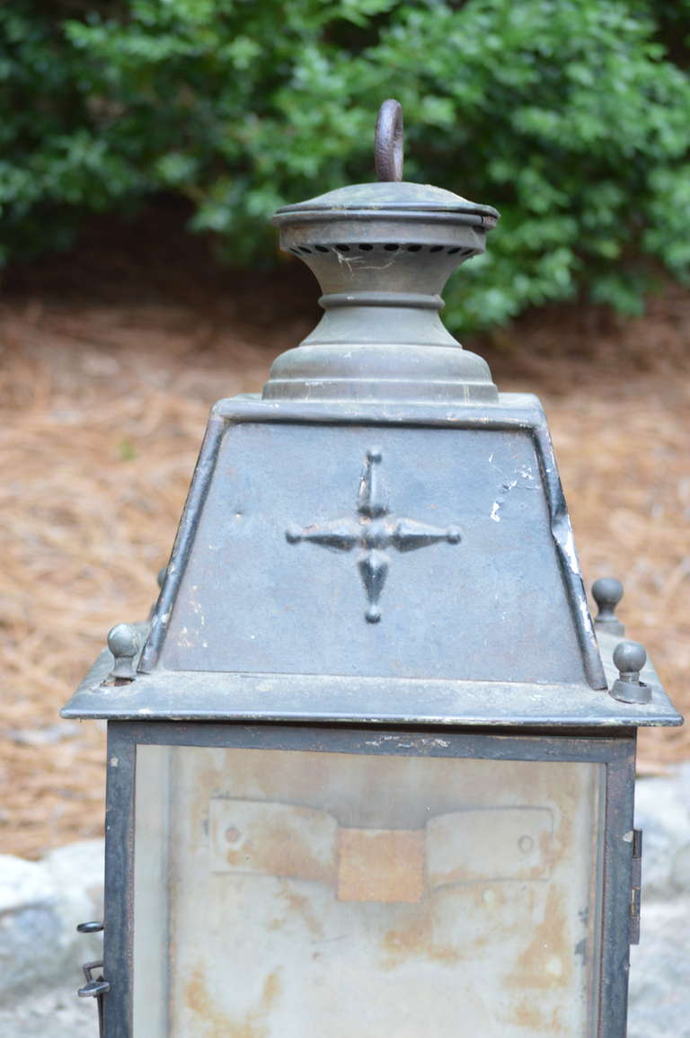 20th Century Pair of French Railroad Station Lanterns