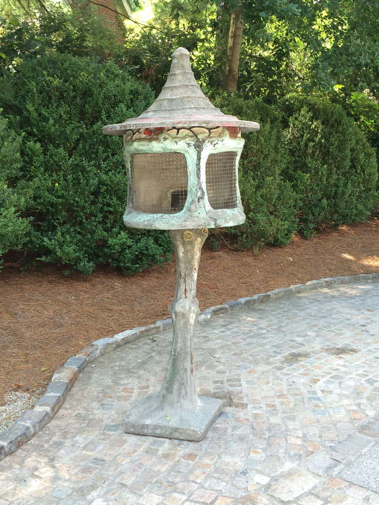 Fabulous French Composition Stone Aviary In Good Condition In Nashville, TN