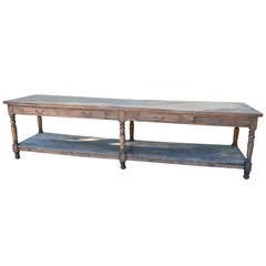 Antique 19th c. French Walnut Drapers Table