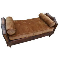 Vintage French Leather daybed