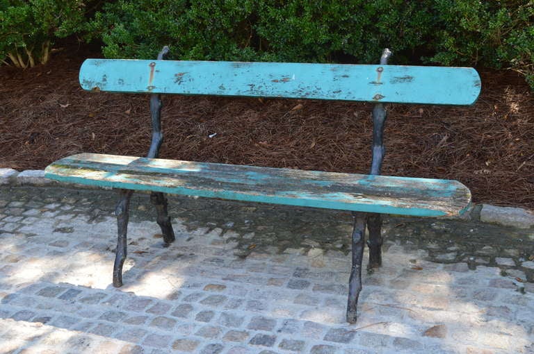 19th C Painted French Garden Bench