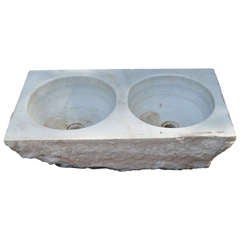 Antique 19th c French Carved Marble Sink