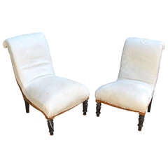 Pair 19th c French Salon chairs