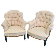 Pair of 19th C Napoleon III Salon Chairs