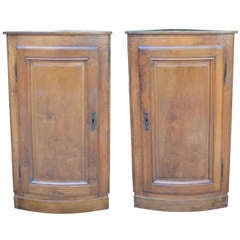Pair of Hanging French Walnut Corner Cabinets Circa 1870 10
