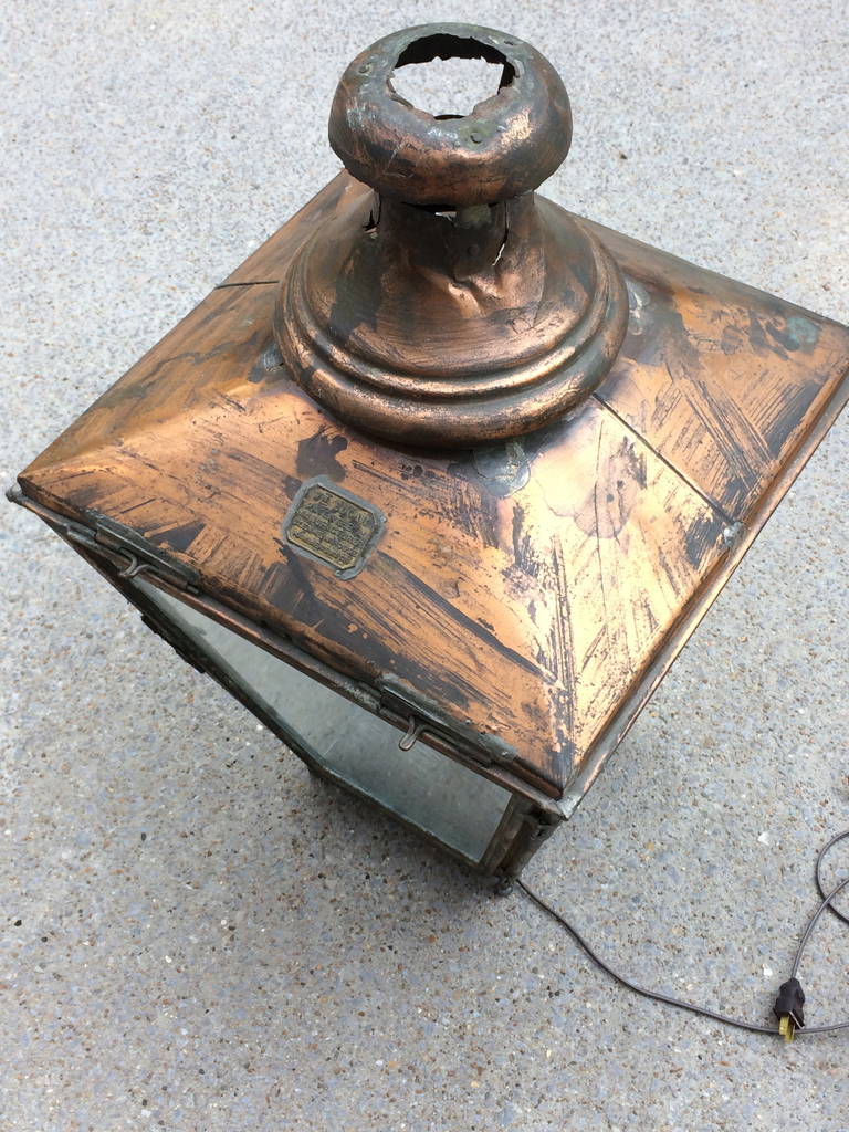 19th Century William Edgar Copper Lantern In Good Condition In Nashville, TN