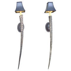 Pair of Antelope Horn Sconces