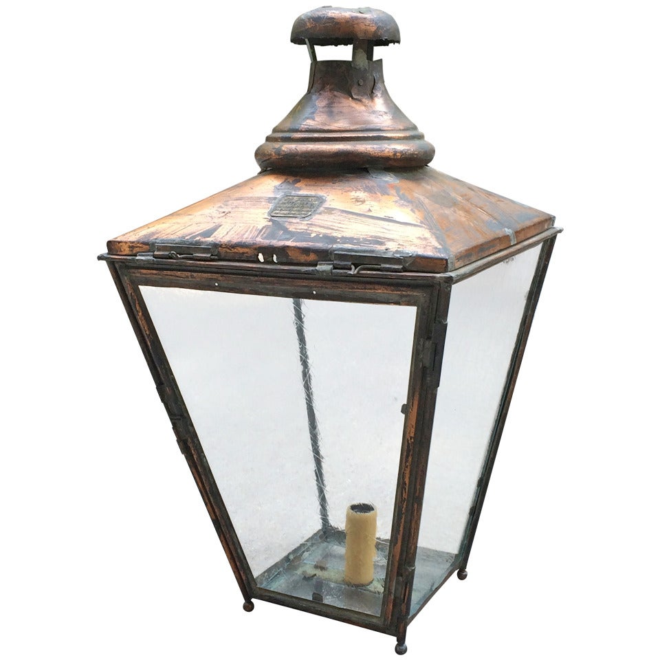 19th Century William Edgar Copper Lantern