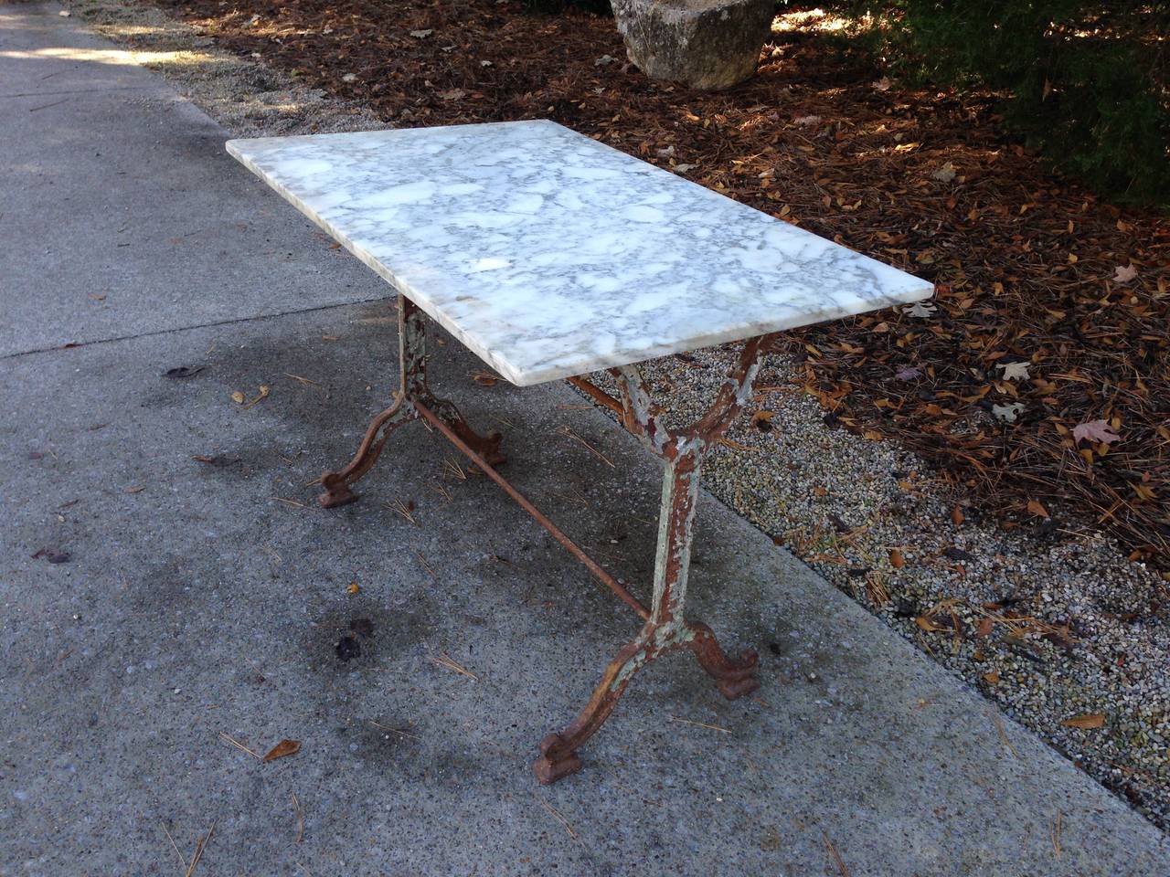 Iron French Marble Bistro Table