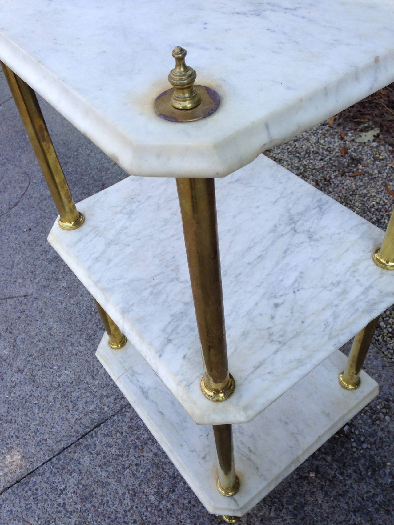 19th Century French Marble and Brass Bar or Serving Carts 1