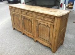 Antique French 19th c. Louis XV  Bleached Oak Sideboard