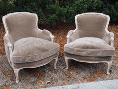 Pair French Louis XIV Bergere chairs