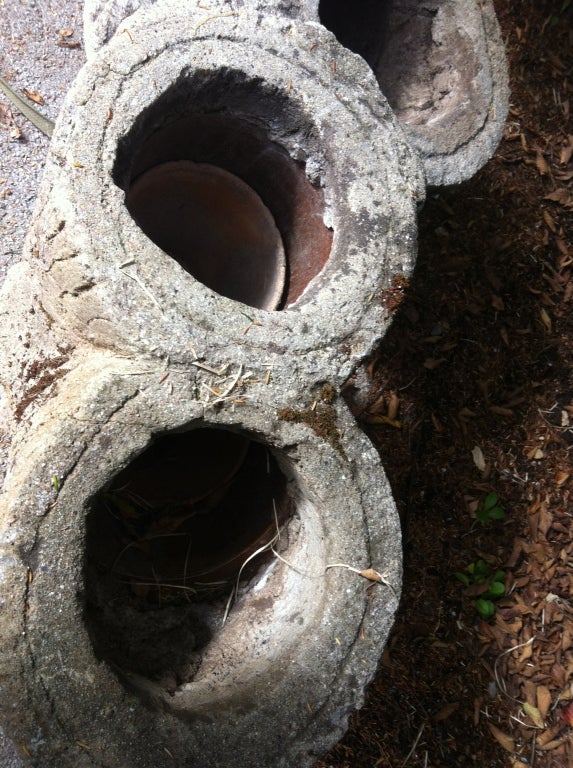 20th Century Pair of French Faux Bois Planters For Sale